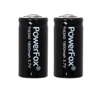PowerFox 16340 rechargeable batteries 2-pack for compact laser pointers