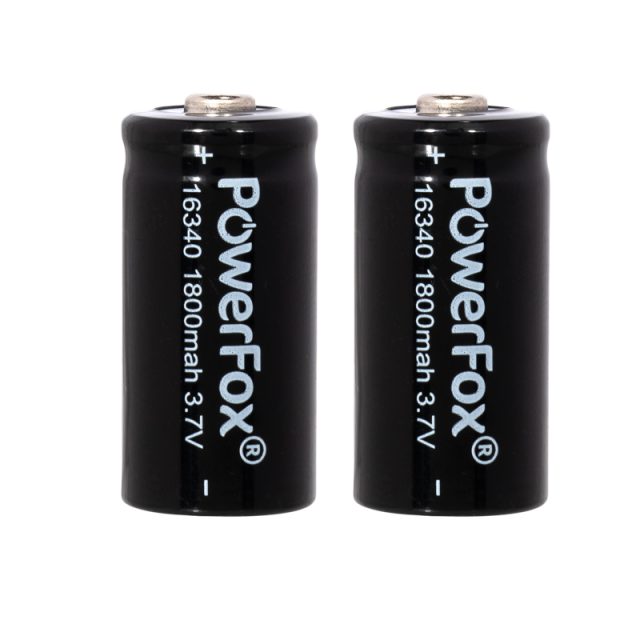 PowerFox 16340 rechargeable batteries 2-pack for compact laser pointers