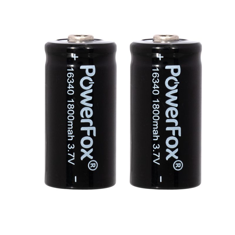 PowerFox 16340 rechargeable batteries 2-pack for compact laser pointers