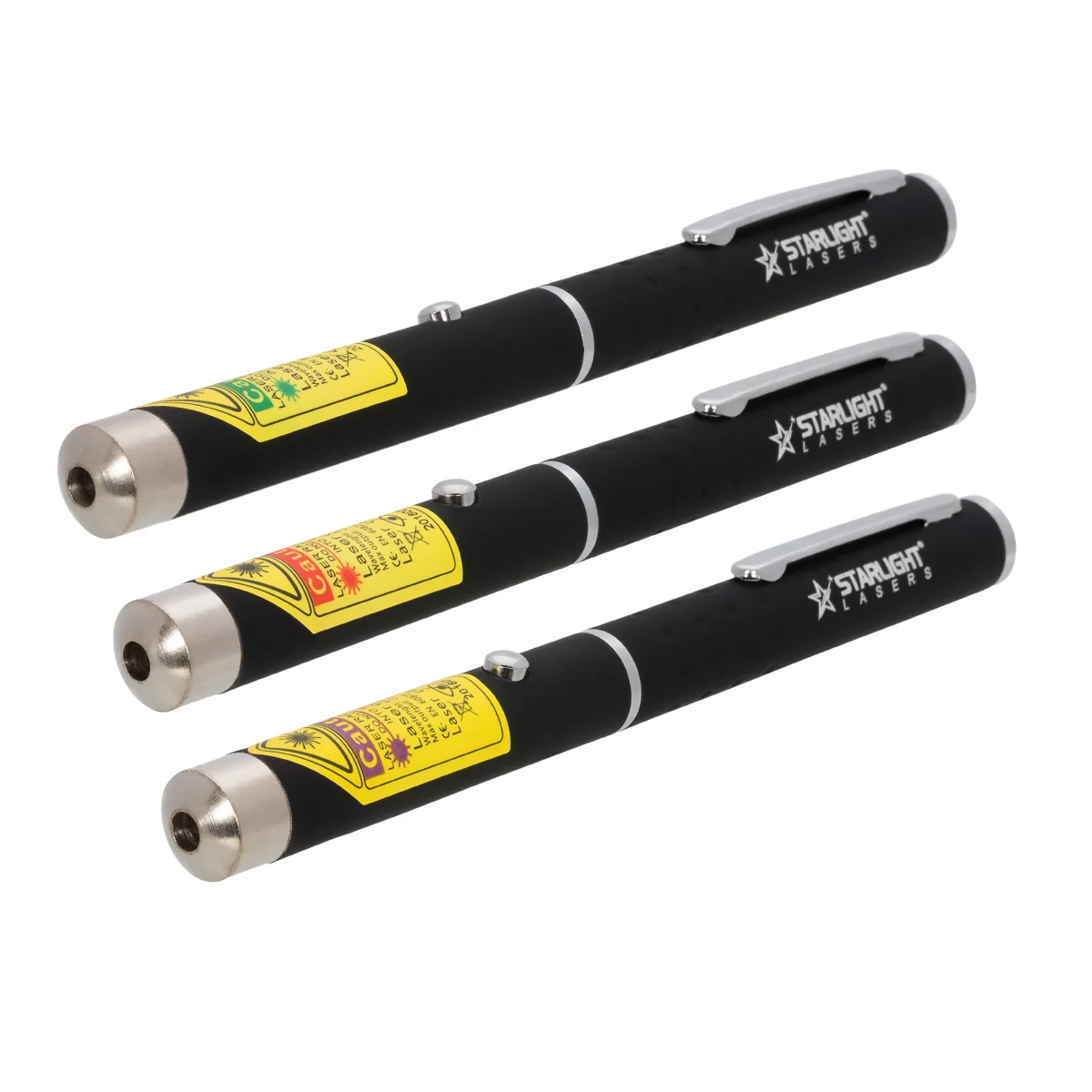 Laser pen set with X1 green, M1 red and Z1 violet laser pens