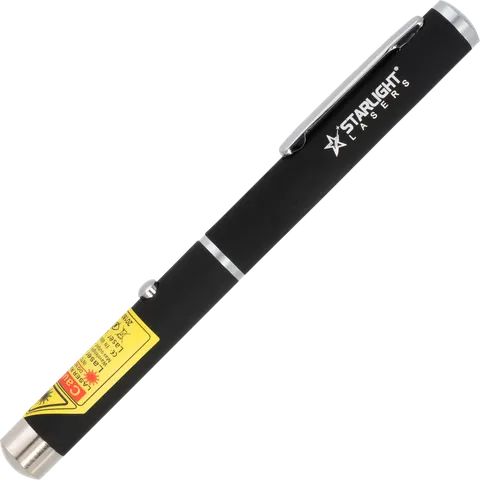 Red laser pen M1 seen from the front at an angle